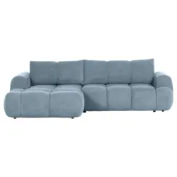 Ecksofa in Flachgewebe Blau