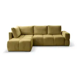Ecksofa in Chenille Senfgelb