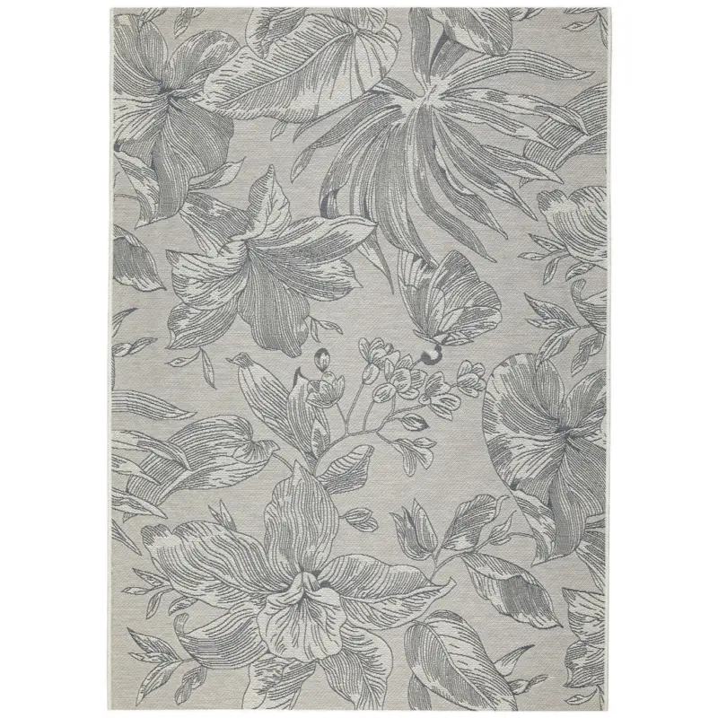 Outdoorteppich 160/230 cm Milano Blau, Silberfarben