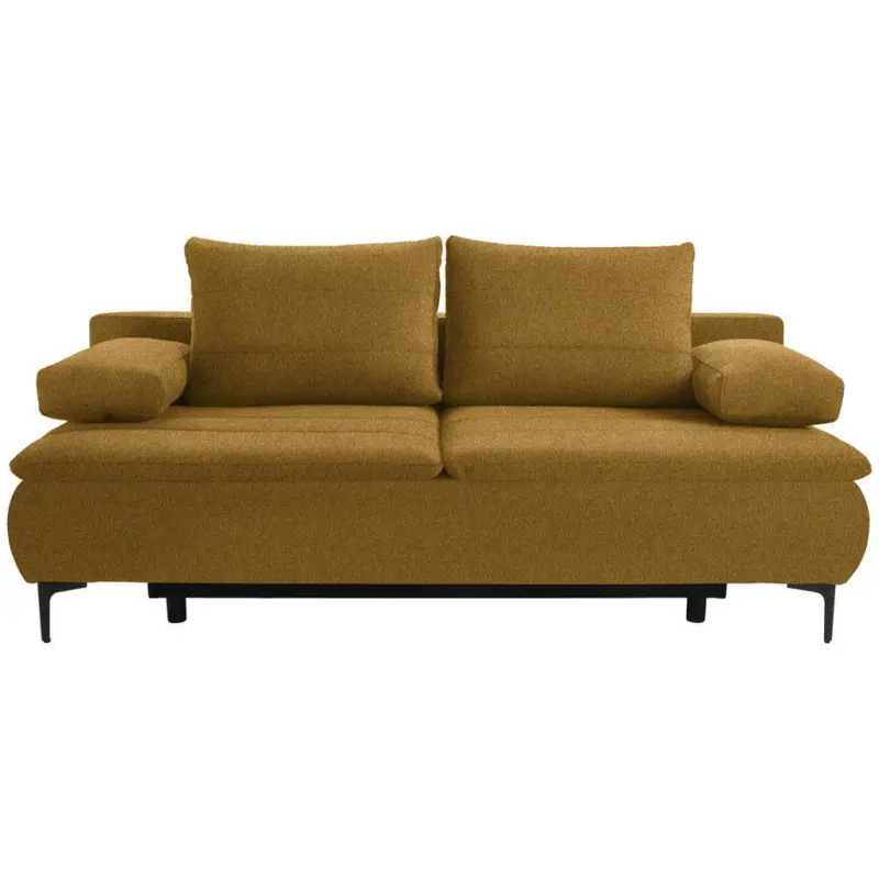 Boxspringsofa in Webstoff Senfgelb Modern
