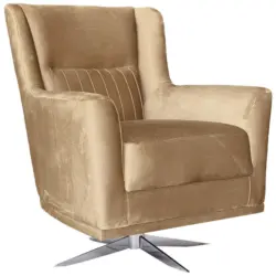 Sessel in Velours Creme