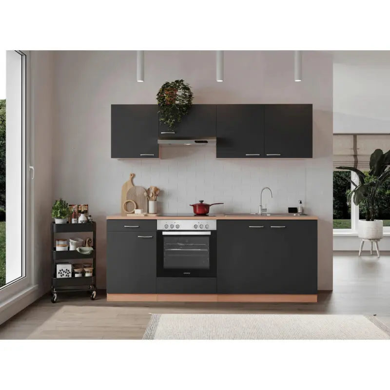 K&uuml;chenblock 210 cm in Grau