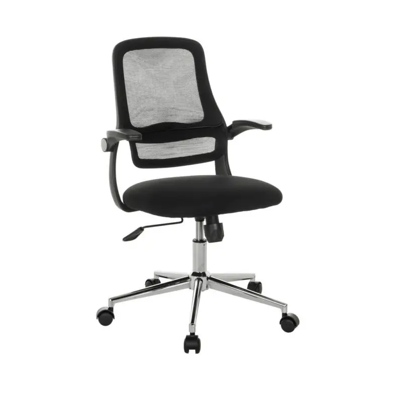 Drehstuhl in Flachgewebe Schwarz