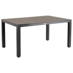 Gartentisch Metall, Kunststoff Anthrazit, Grau rechteckig