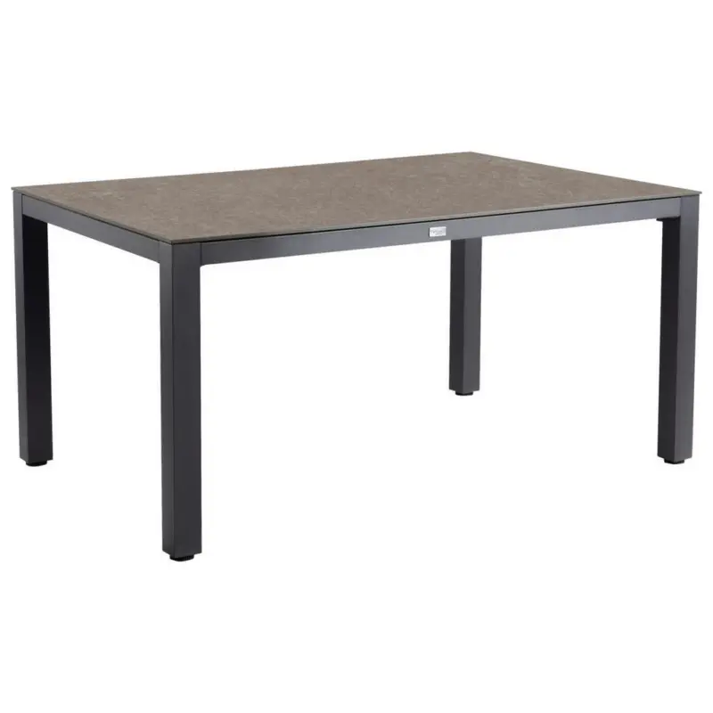 Gartentisch Metall, Kunststoff Anthrazit, Grau rechteckig