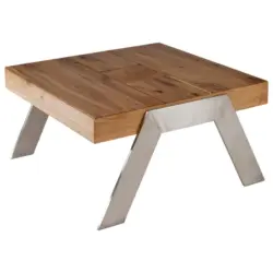 Couchtisch in Holz, Metall 80/82,5/45 cm