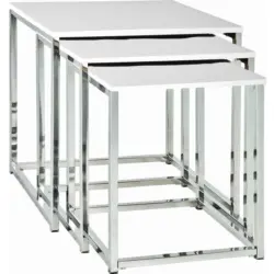 Beistelltischset in Metall, Holzwerkstoff 39/39/42 cm