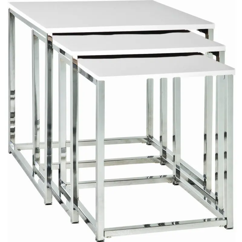 Beistelltischset in Metall, Holzwerkstoff 39/39/42 cm