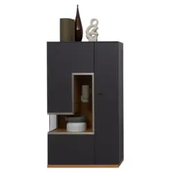 Highboard Eichefarben, Schieferfarben 90,3/160,7/42,4 cm