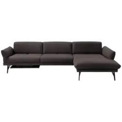 Ecksofa Posh in Echtleder Dunkelbraun 308/173 cm