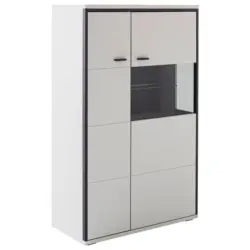 Highboard Schwarz, Wei&szlig; 84/136/38 cm