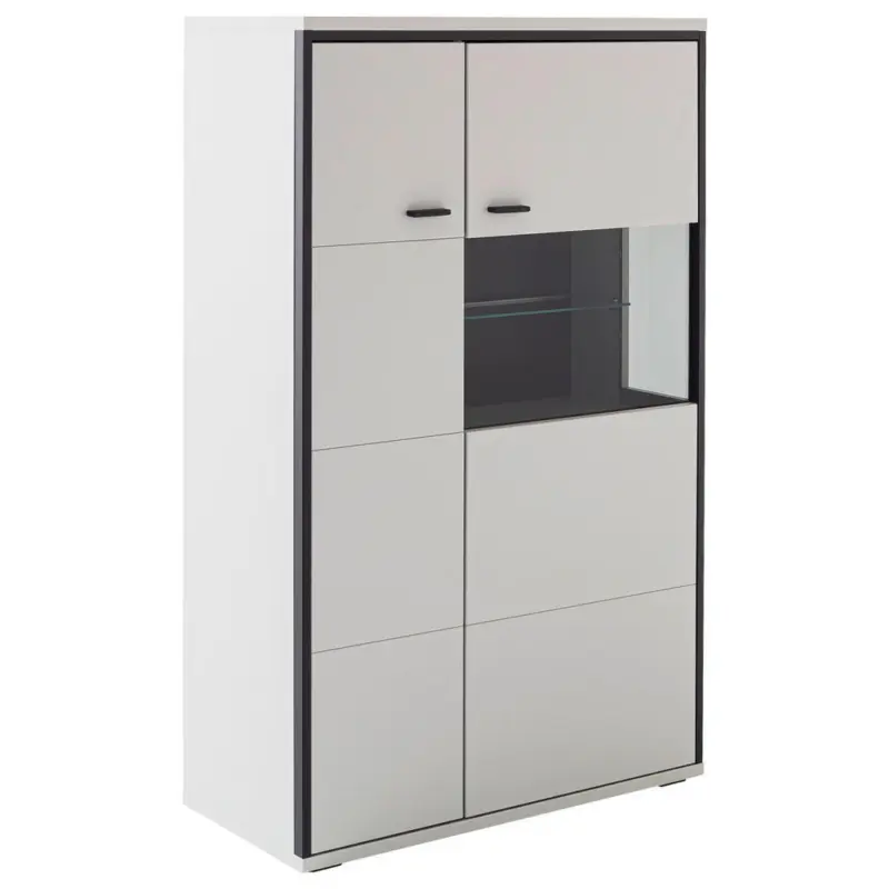 Highboard Schwarz, Wei&szlig; 84/136/38 cm