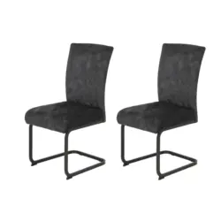 Schwingstuhl-Set 2 St&uuml;ck ergonomische R&uuml;ckenlehne Mikrovelours