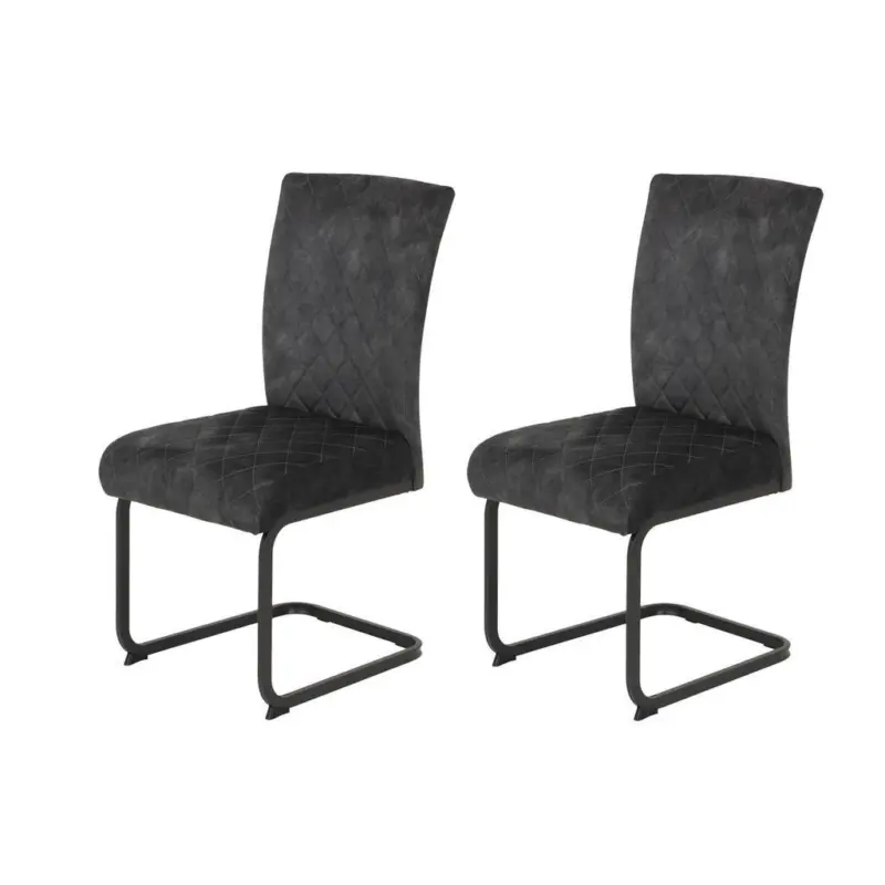 Schwingstuhl-Set 2 St&uuml;ck ergonomische R&uuml;ckenlehne Mikrovelours