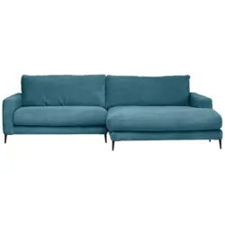 Ecksofa in Cord Petrol 272/190 cm
