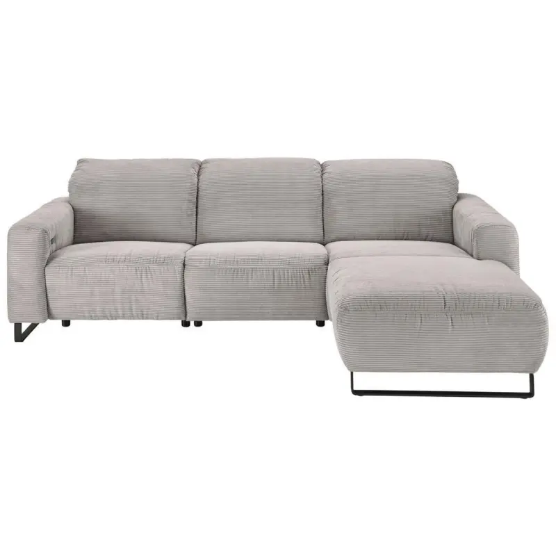 Ecksofa in Cord Grau 266/180 cm