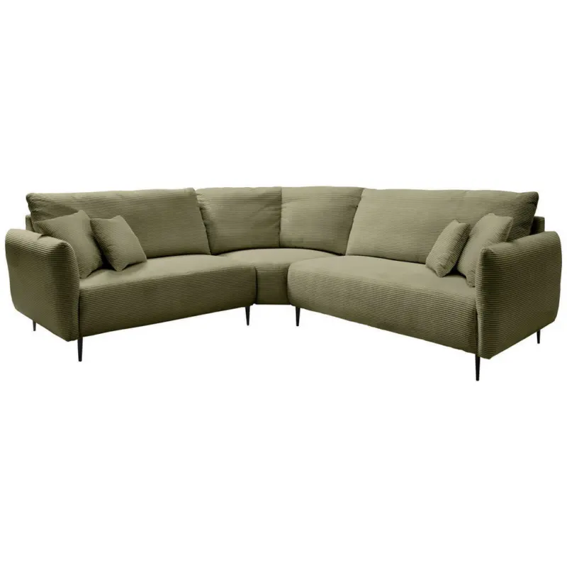 Ecksofa in Cord Olivgr&uuml;n 256/256 cm