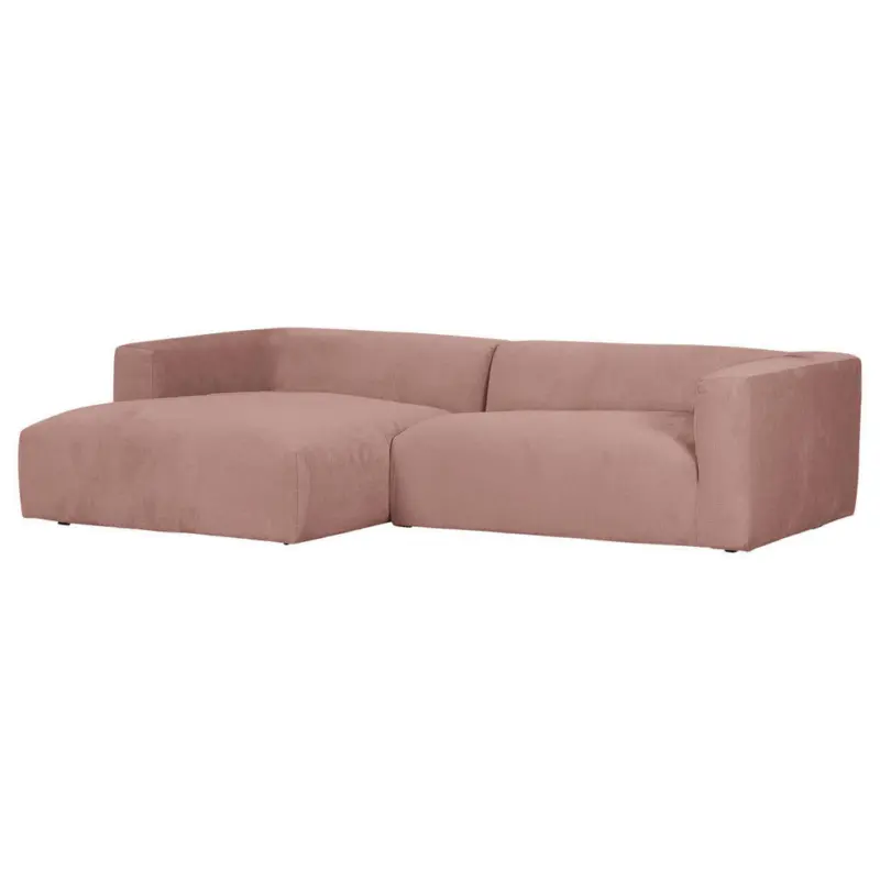 Ecksofa in Chenille Altrosa 175/280 cm