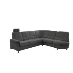 Ecksofa in Chenille Anthrazit 275/236 cm