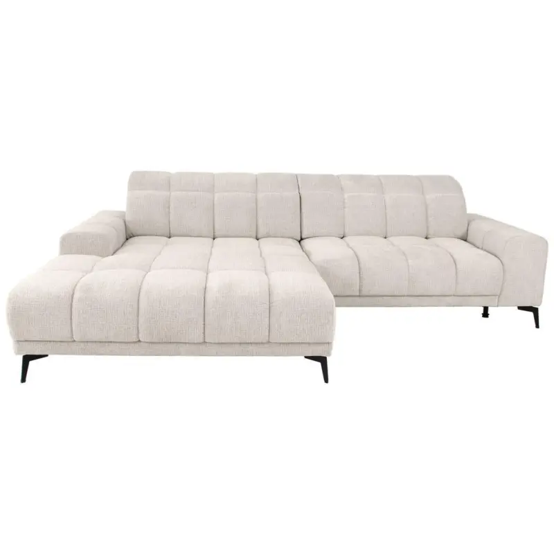 Ecksofa in Chenille Perlmutt