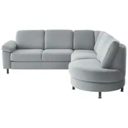 Ecksofa in Flachgewebe Grau 248/252 cm