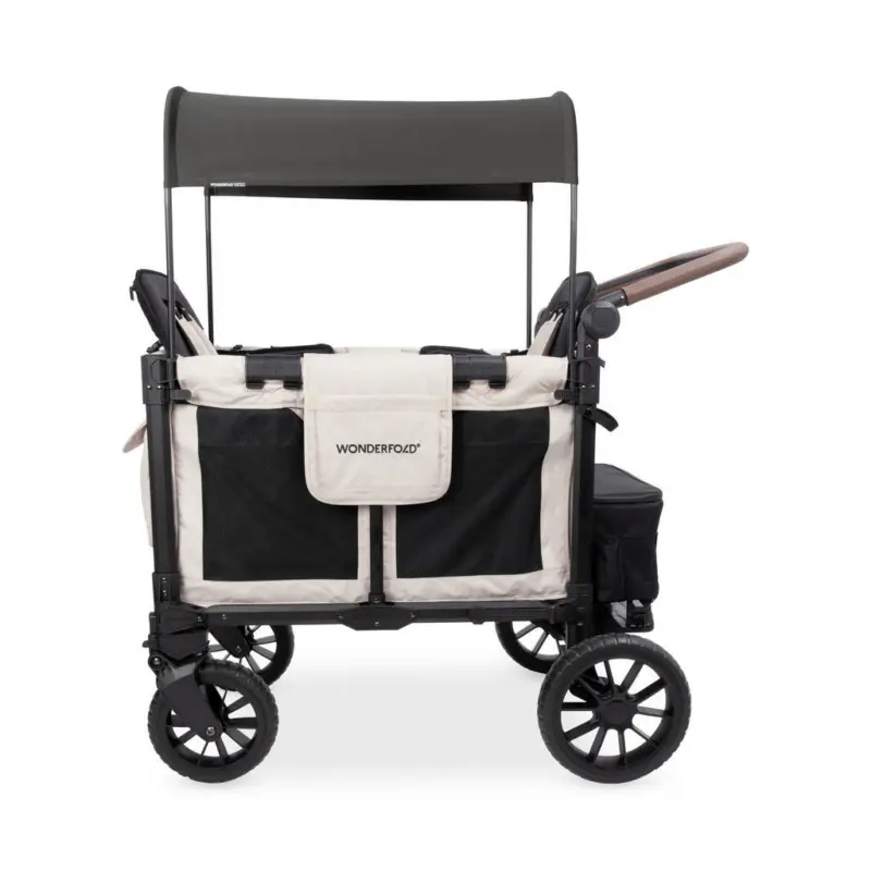 Bollerwagen W2 Luxe Pro Schwarz, Beige 113/64/109 cm
