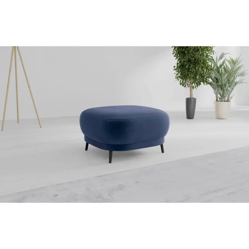 Hocker in Textil Blau