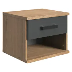 Nachtk&auml;stchen in Graphitfarben, Eichefarben