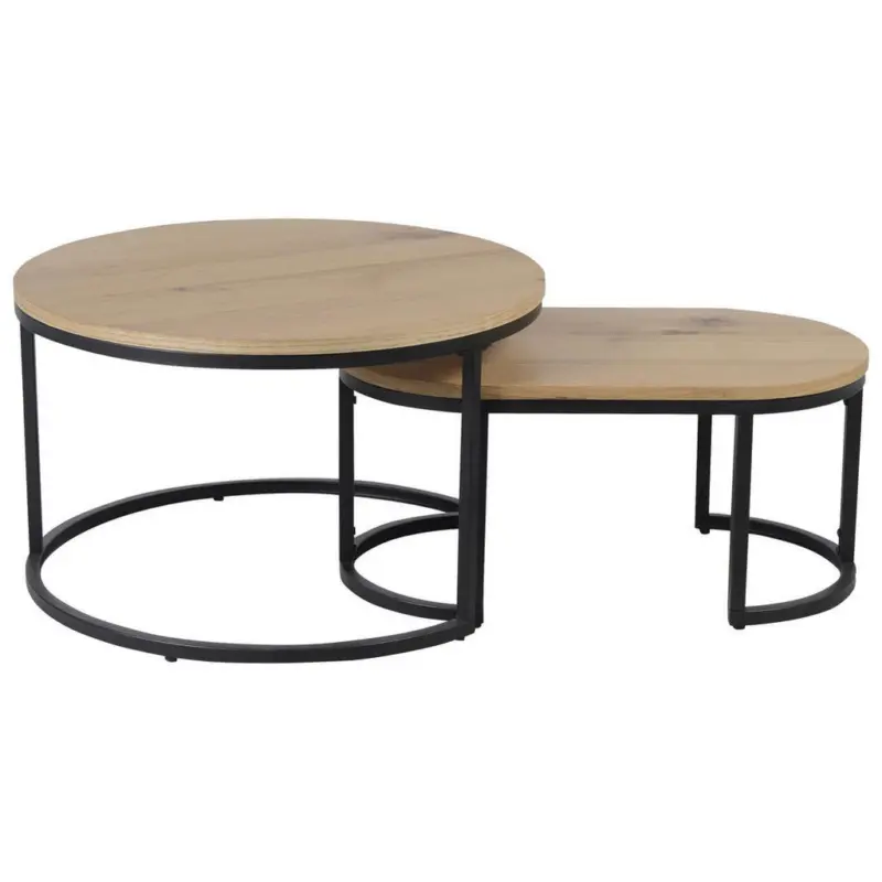 Couchtischset in Holz, Metall, Holzwerkstoff 70/70/42 cm