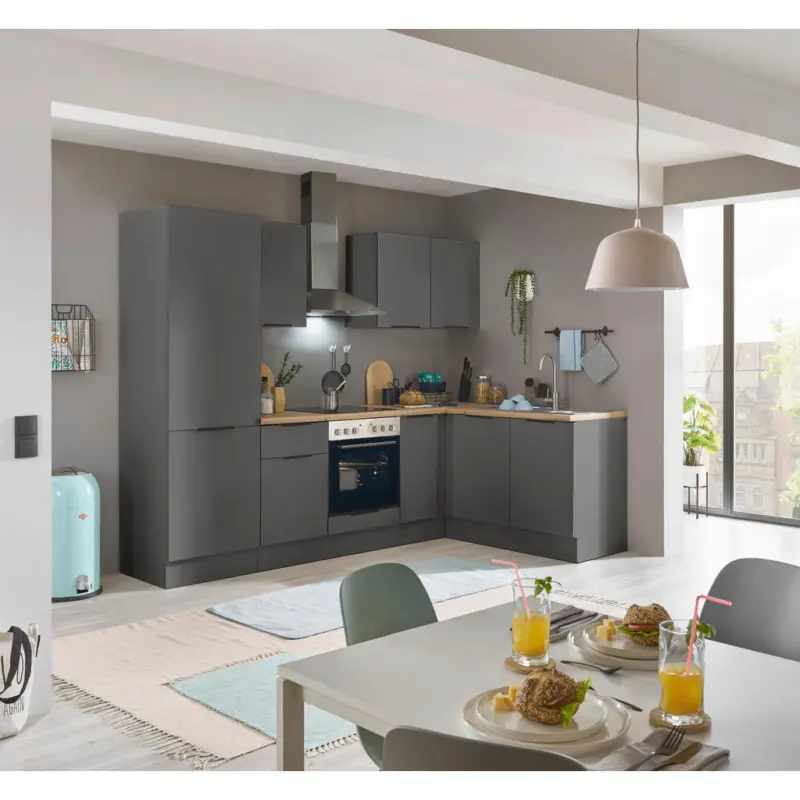 Eckk&uuml;che 270/165 cm in Graphitfarben