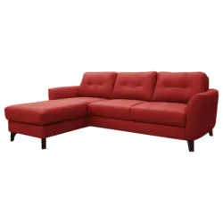 Ecksofa in Lederlook Echtleder Rot