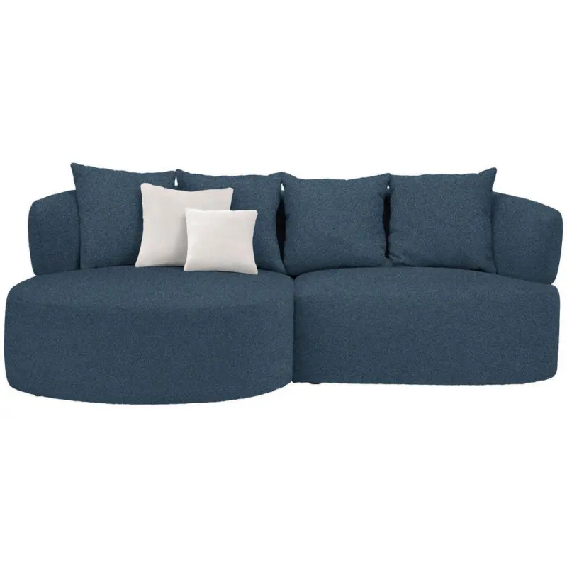 Ecksofa in Pl&uuml;sch Dunkelblau 166/235 cm