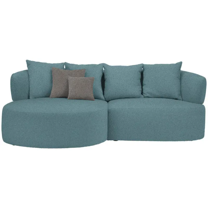 Ecksofa in Pl&uuml;sch Petrol 166/235 cm