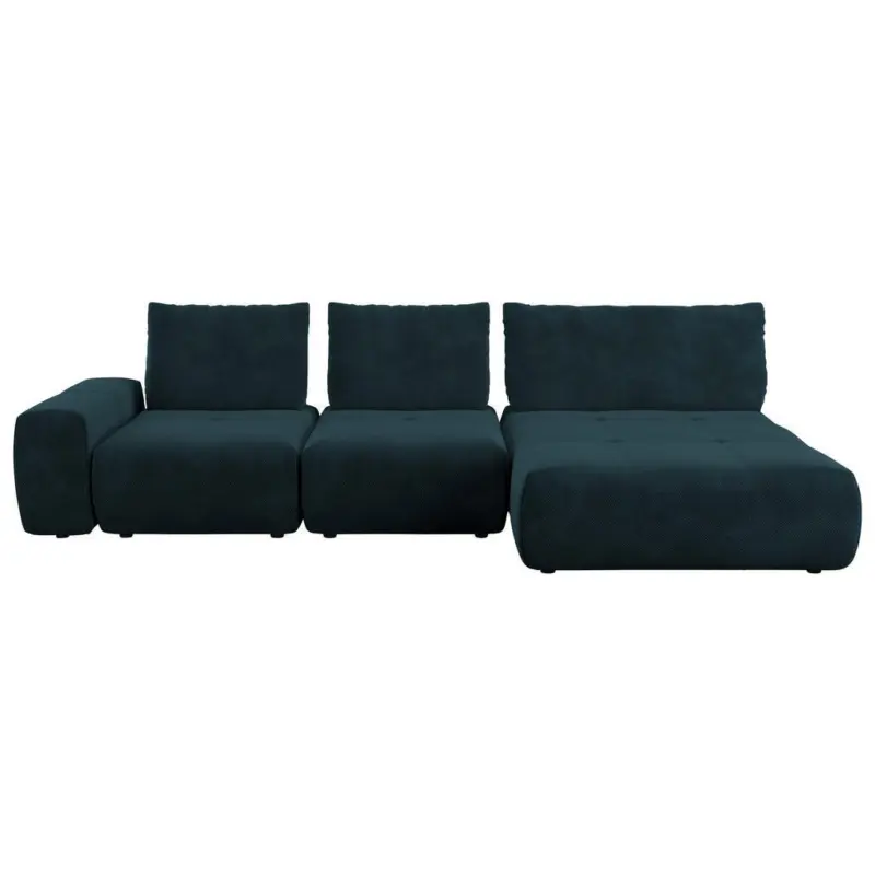 Ecksofa in Velours Dunkelblau 347/174 cm