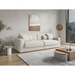 Bigsofa Fabio E in Mikrofaser Elfenbein