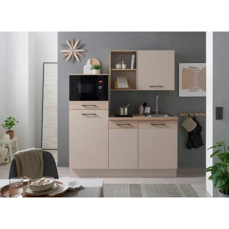 K&uuml;chenblock 165 cm in Eichefarben, Kaschmir