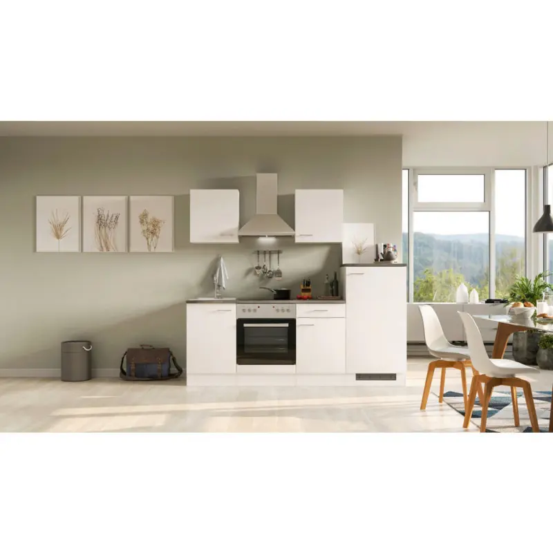 K&uuml;chenblock 220,5 cm in Wei&szlig;