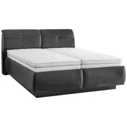 Polsterbett Matratze, Lattenrost, Kopfteilverstellung Anthrazit 180/200 cm