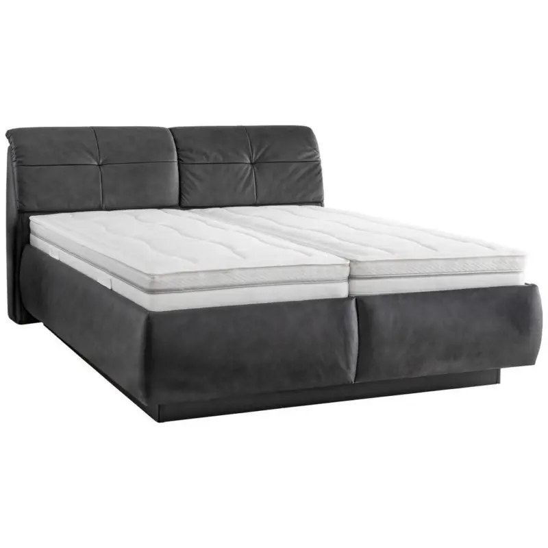 Polsterbett Matratze, Lattenrost, Kopfteilverstellung Anthrazit 180/200 cm