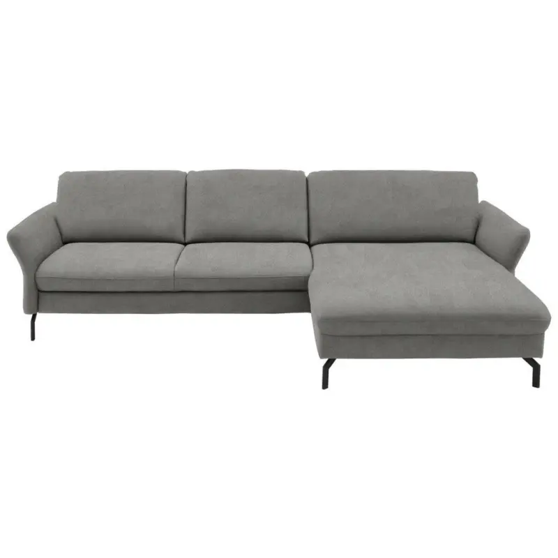 Ecksofa Beldomo System in Velours Hellgrau 306/179 cm