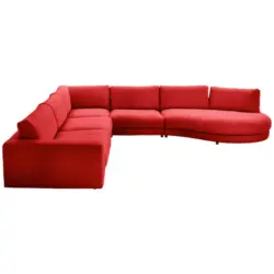 Ecksofa in Chenille, Cord Orange 365/425 cm