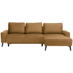 Ecksofa in Velours Goldfarben