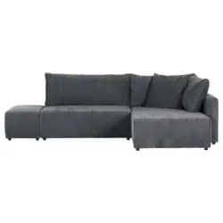 Ecksofa in Flachgewebe Dunkelgrau