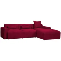Ecksofa in Cord Rot 303/196 cm