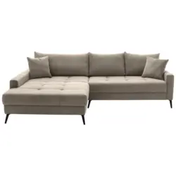 Ecksofa in Cord Taupe 173/280 cm