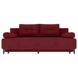 Schlafsofa in Velours Weinrot