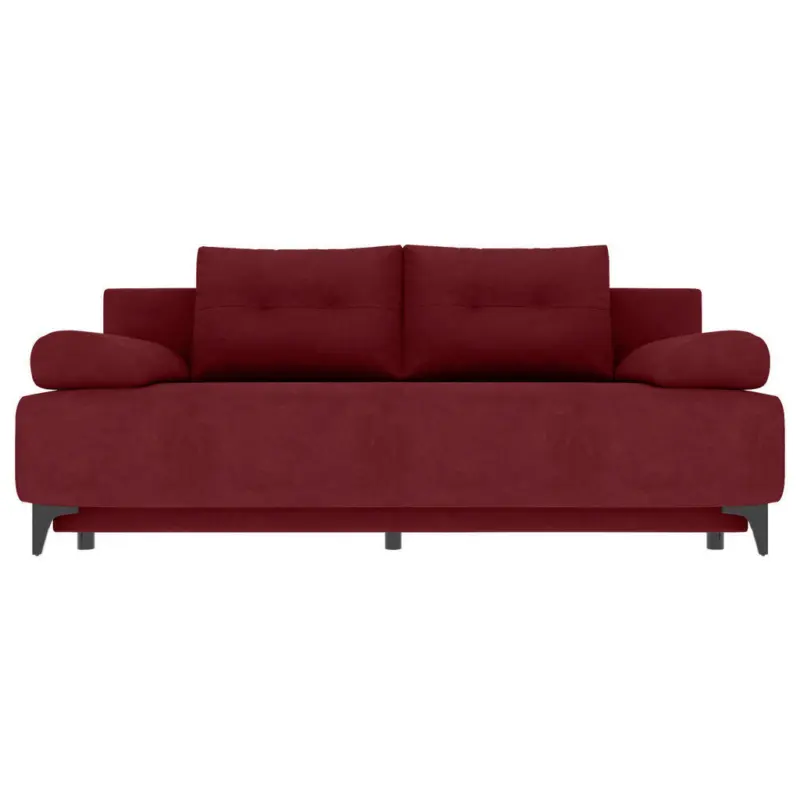 Schlafsofa in Velours Weinrot