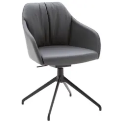 Armlehnstuhl Beinauswahl, Sitzfl&auml;che 360&deg; drehbar Echtleder