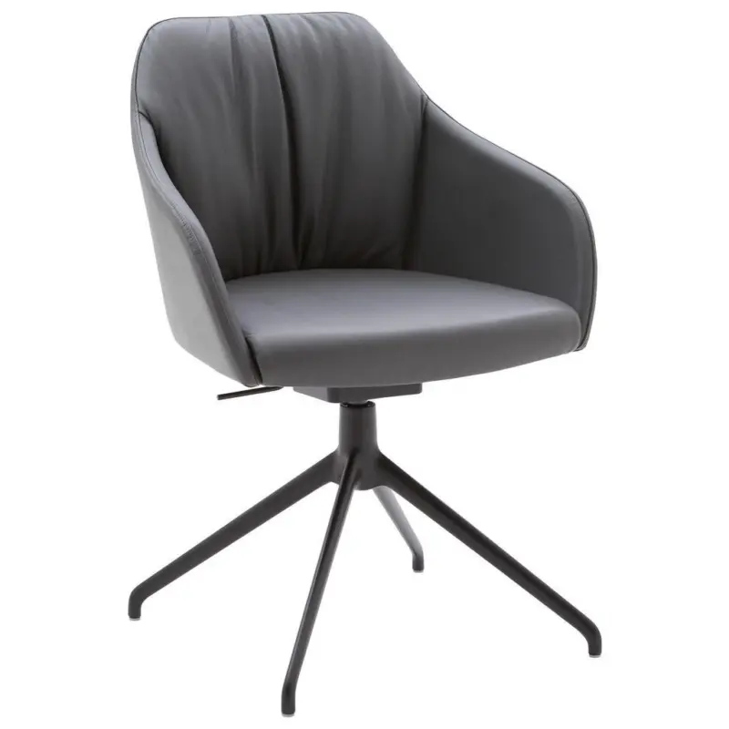 Armlehnstuhl Beinauswahl, Sitzfl&auml;che 360&deg; drehbar Echtleder