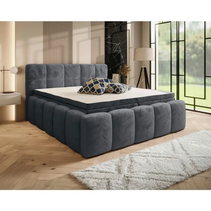 Boxbett 200/200 cm in Anthrazit